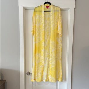Lilly Pulitzer Yellow and White Floral Kimono